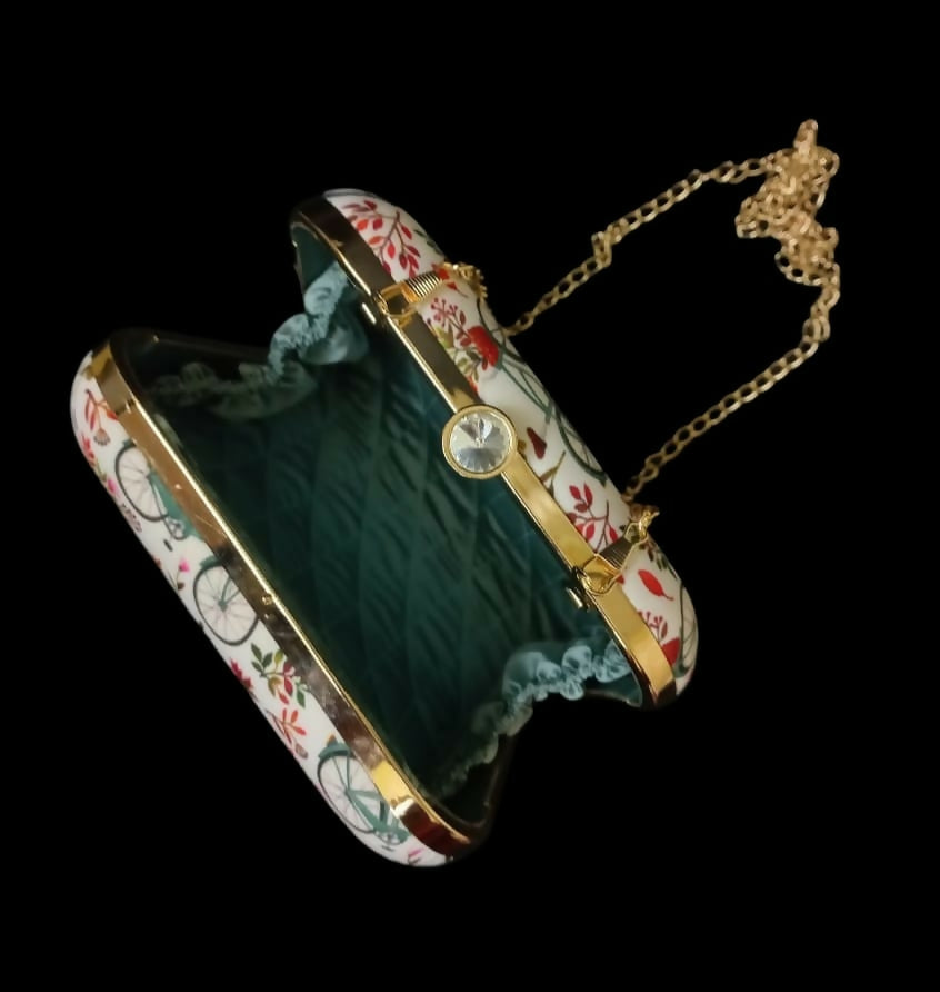 Printed Box Clutch Sling