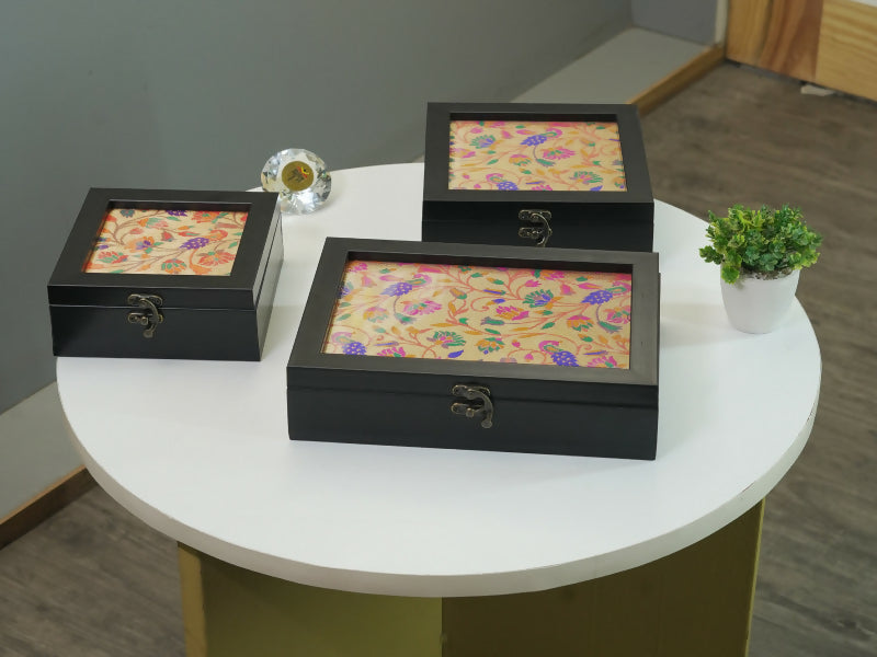 Paithani Jewellery Box – 7*7 Inch