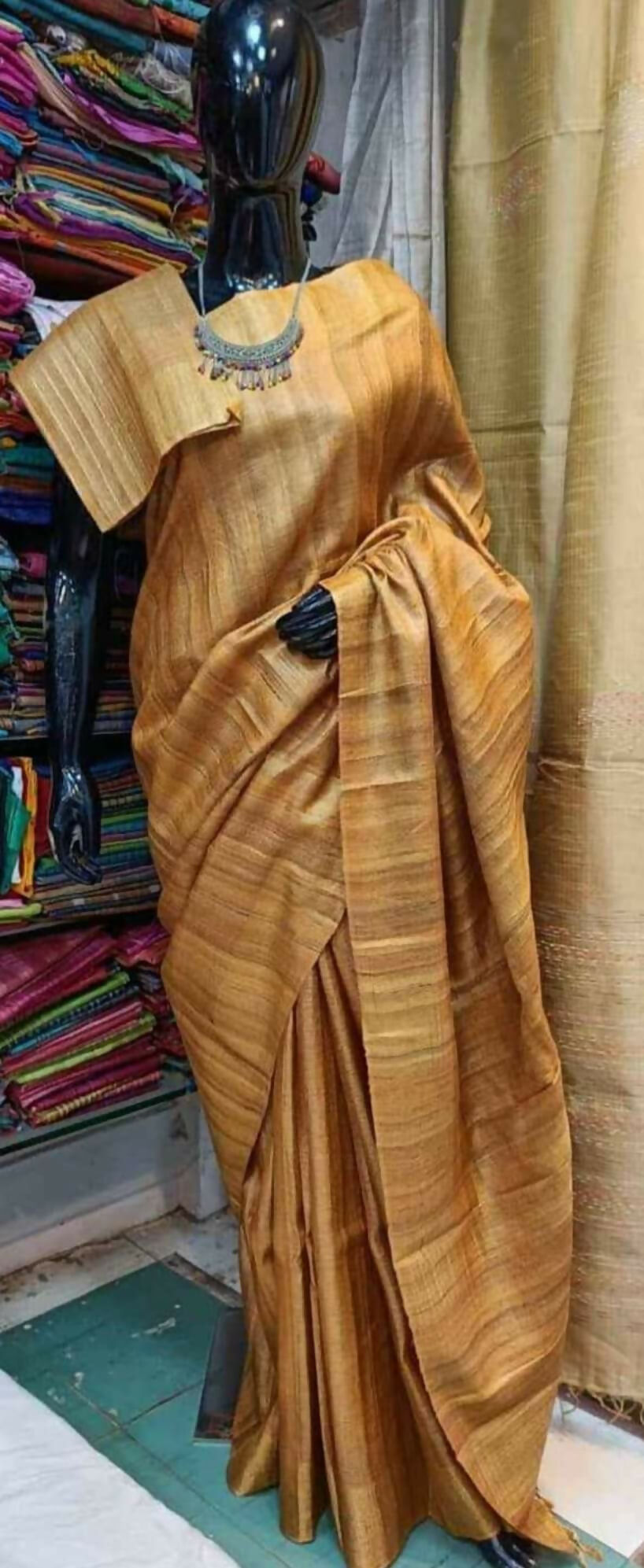 Golden Ghicha Silk Saree
