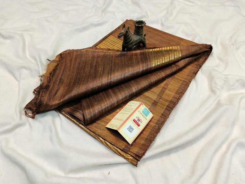 Brown Ghicha Silk Saree