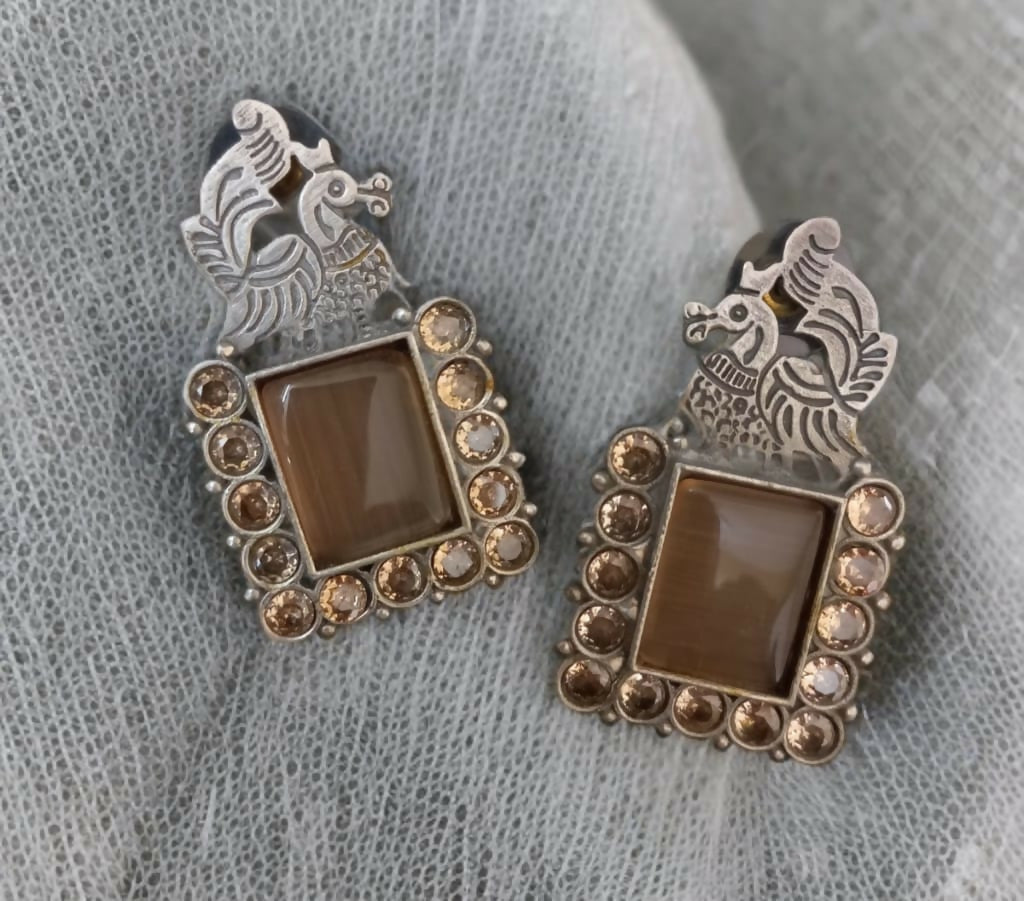 Heritage Peacock Stone Earrings