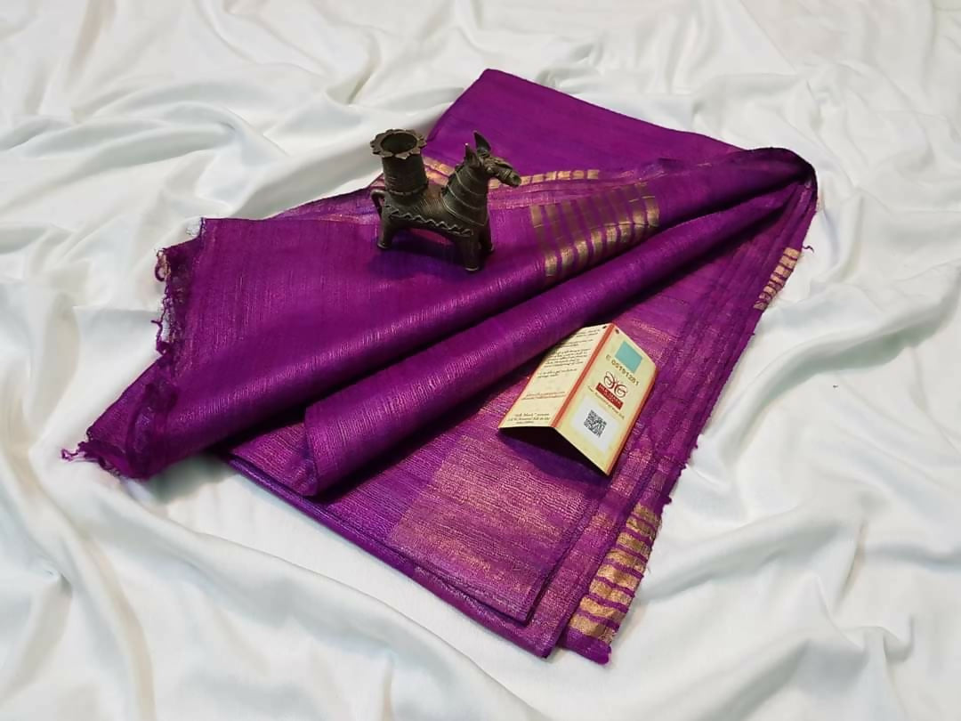 Purple Ghicha Silk Saree