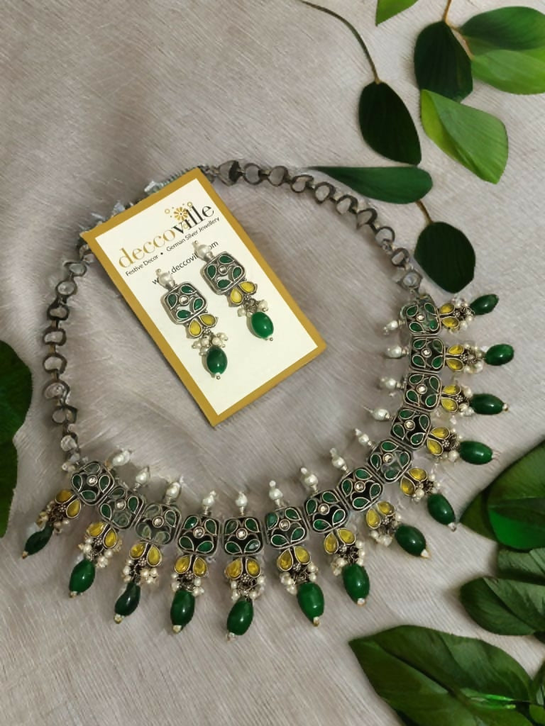 Floral Elegance Oxidized Necklace Set Collection