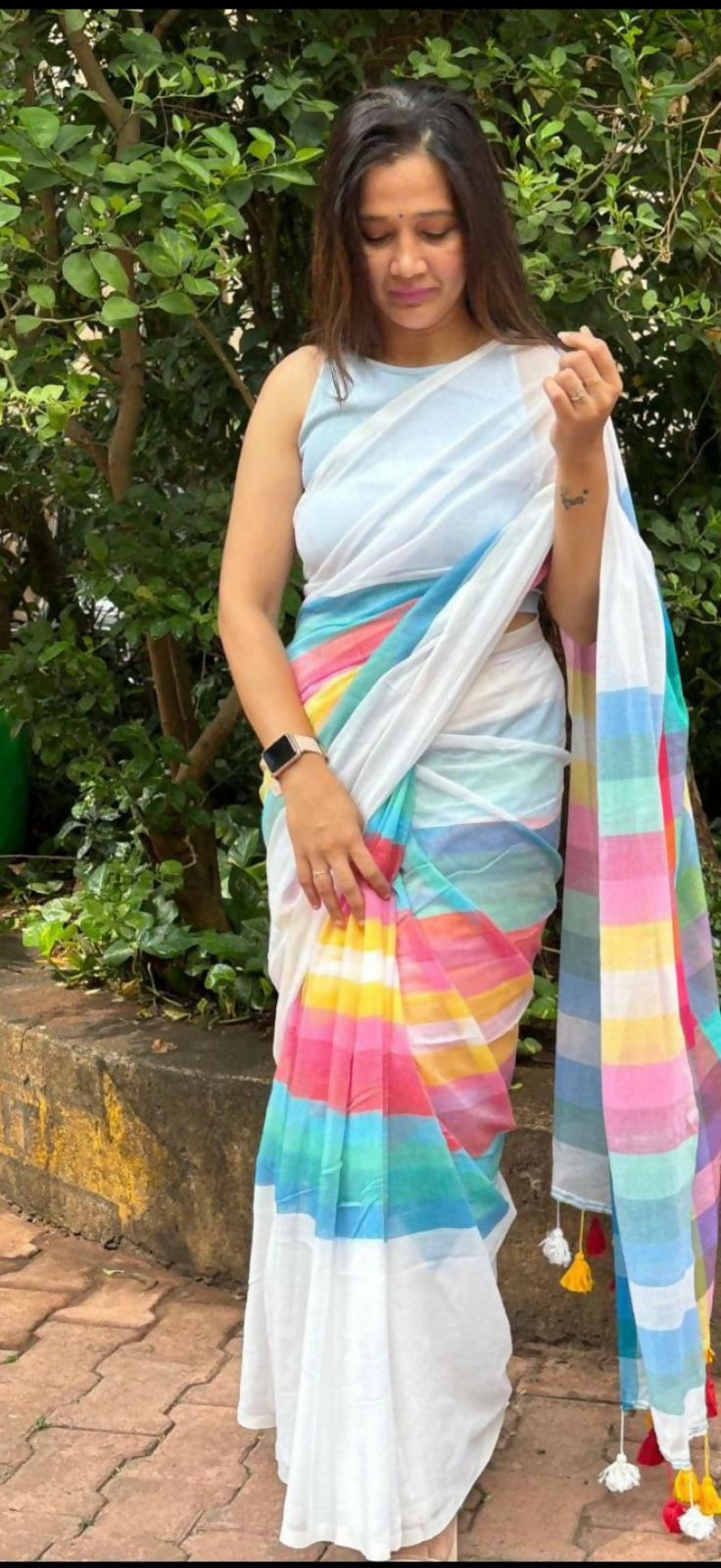 Mul Cotton Rainbow Saree MESH EXCLUSIVES Mul Cotton Rainbow Saree MESH EXCLUSIVES