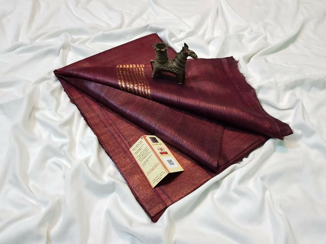 Brown Ghicha Silk Saree