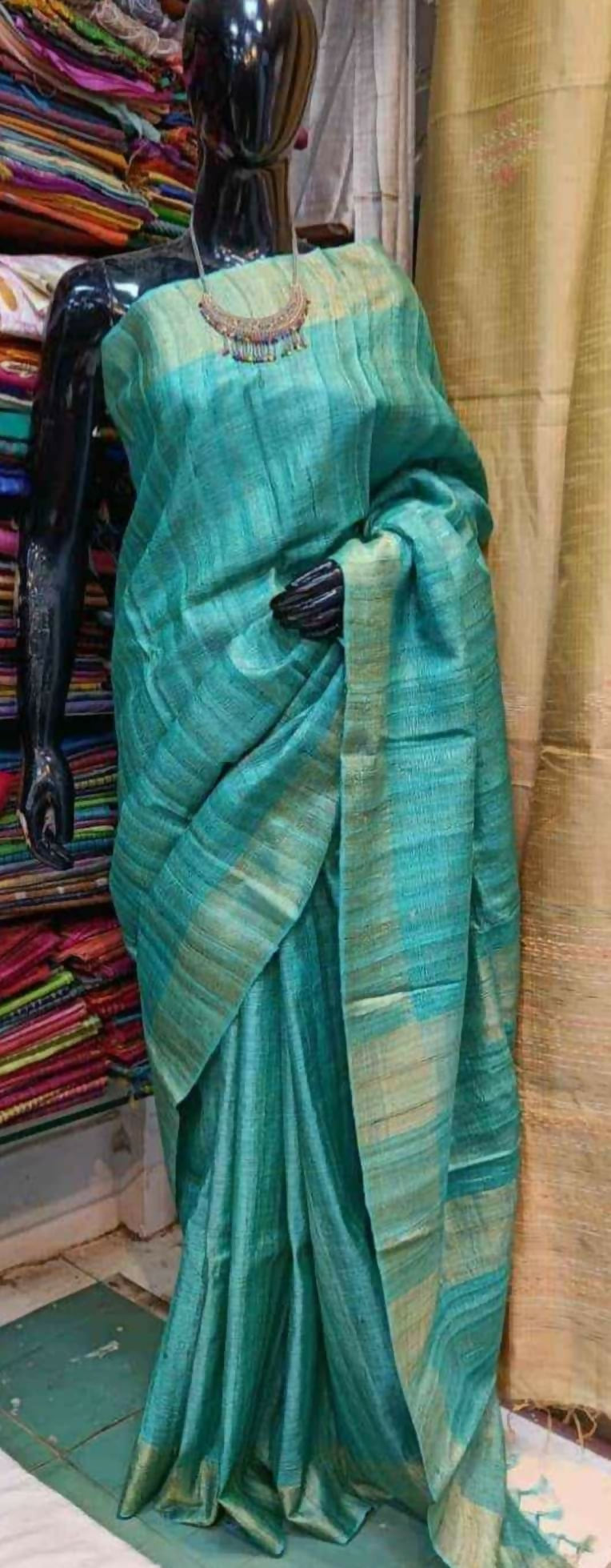 Teal Ghicha Silk Saree