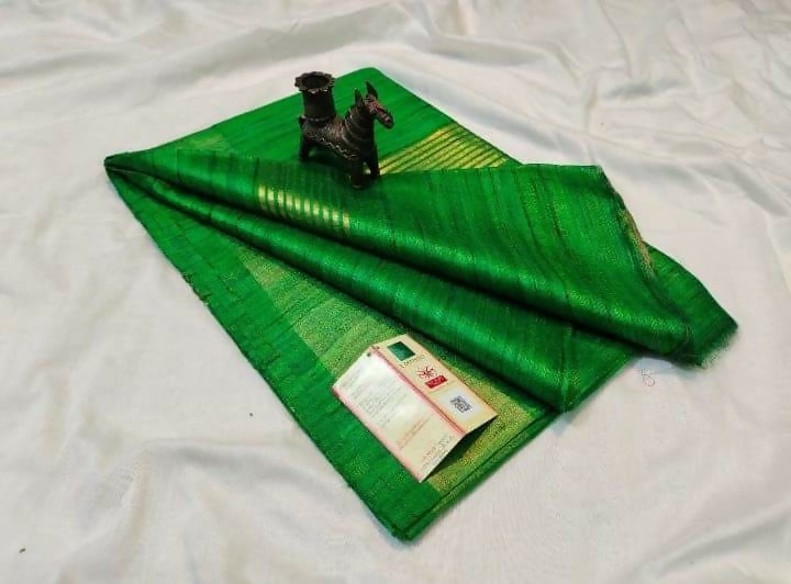 Green Ghicha Silk Saree