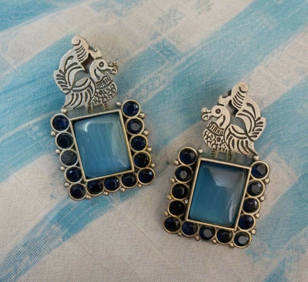 Heritage Peacock Stone Earrings