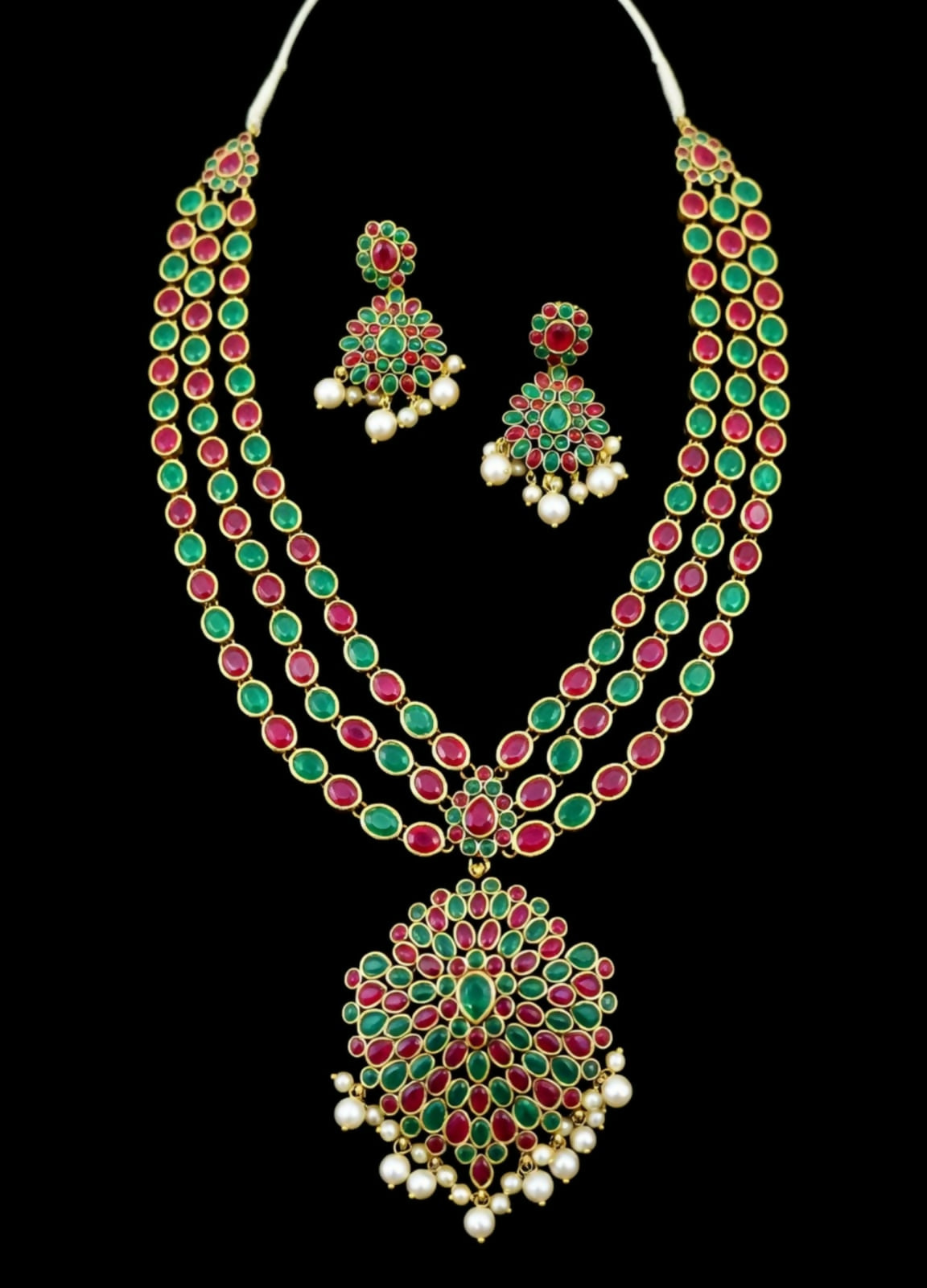 Ruby Long Emerald Ruby Royale Long Necklace Set – MESH EXCLUSIVES