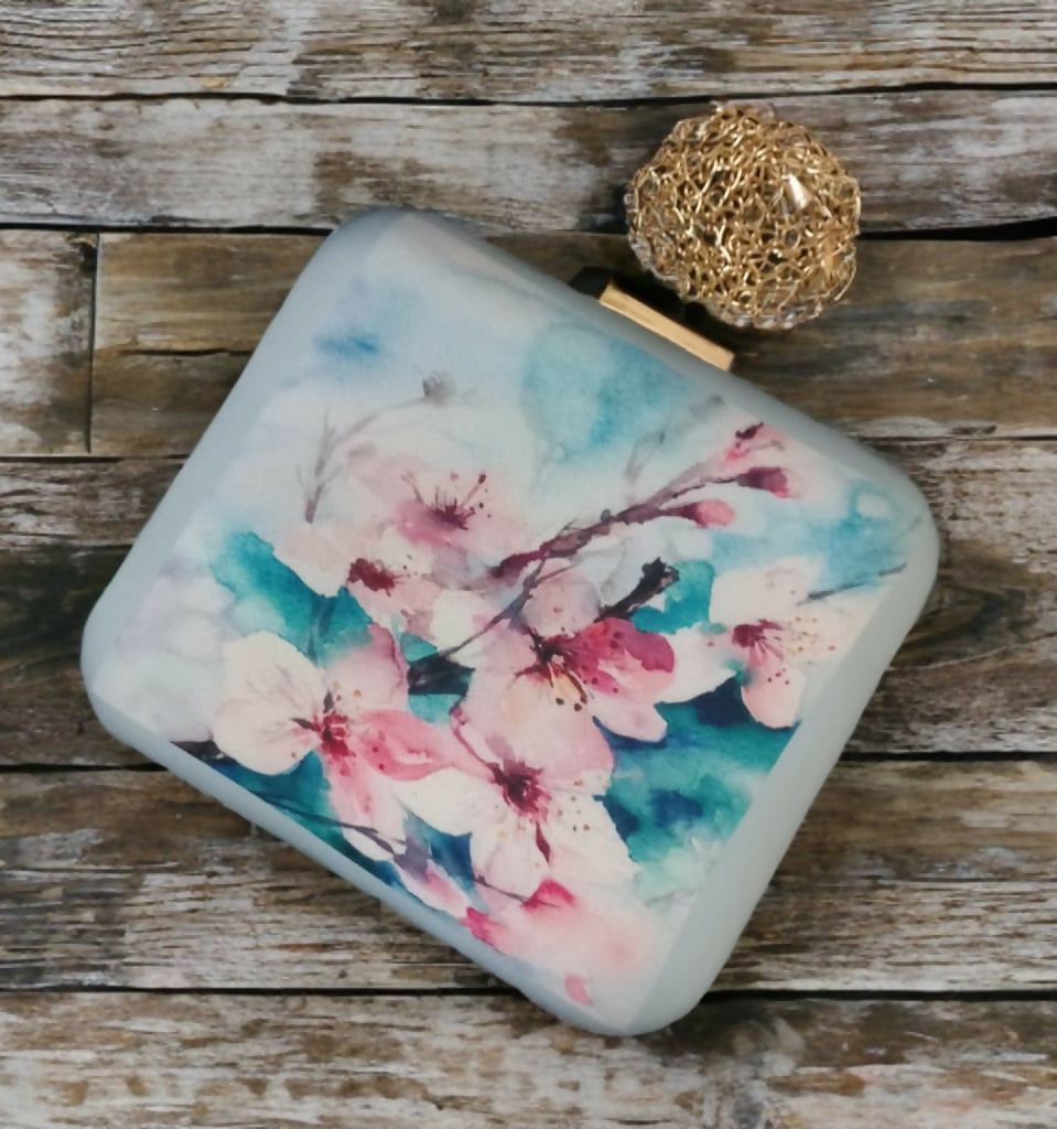 Printed Elegance Box Clutch