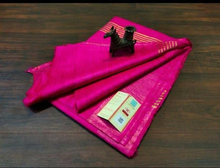 Pink Ghicha Silk Saree