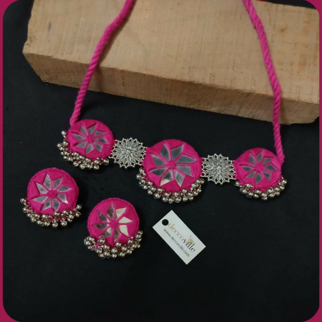 Mirror Mandala Necklace Set