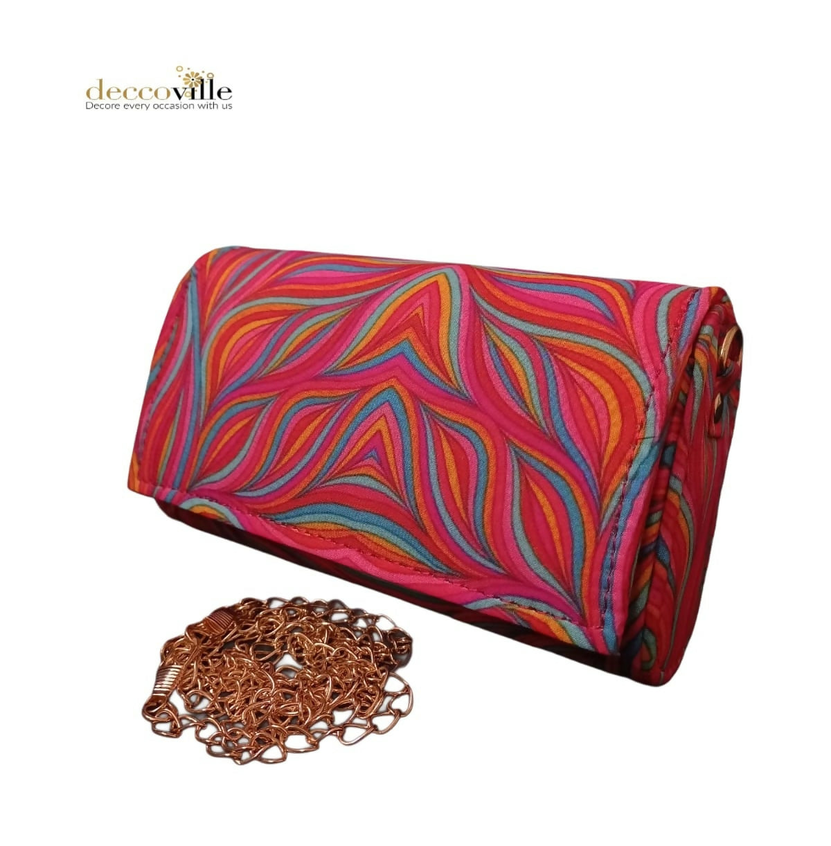 Stylish Fiber Clutch with Vibrant Digital Prints