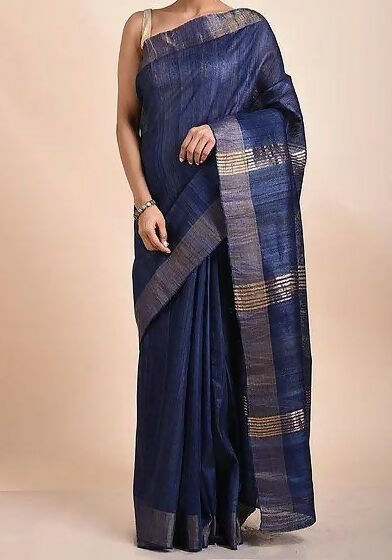 Blue Ghicha Silk Saree