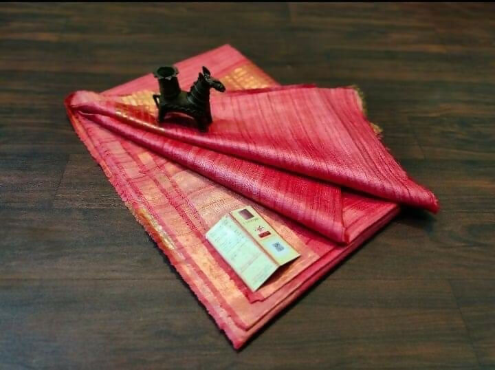 Pink Ghicha Silk Saree