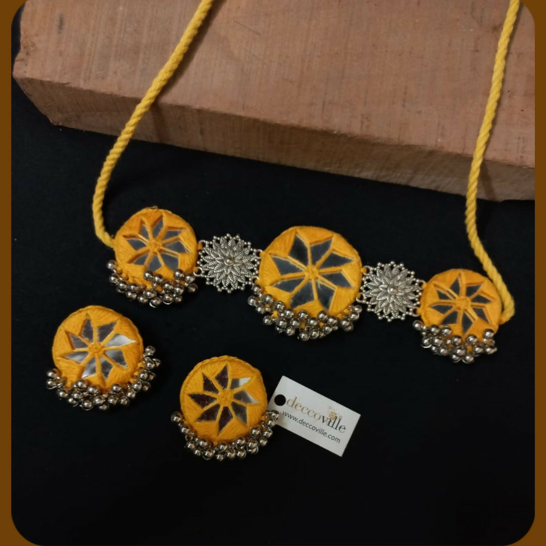 Mirror Mandala Necklace Set