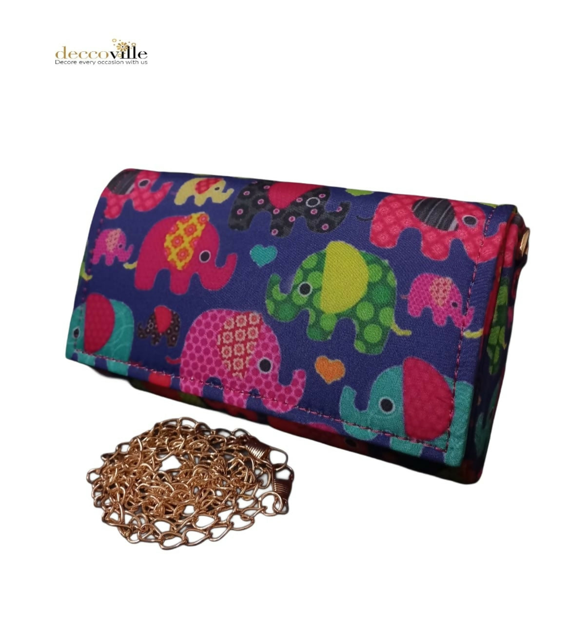 Stylish Fiber Clutch with Vibrant Digital Prints