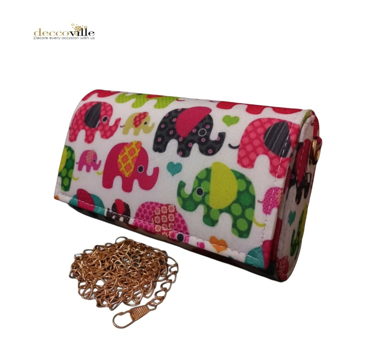 Stylish Fiber Clutch with Vibrant Digital Prints