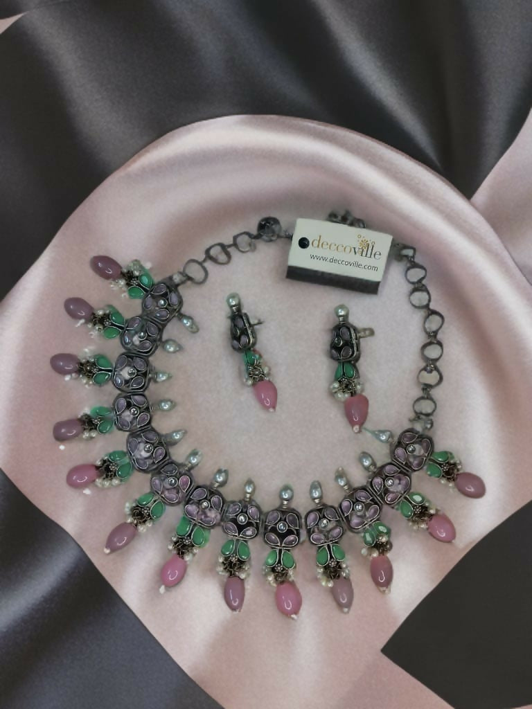 Floral Elegance Oxidized Necklace Set Collection