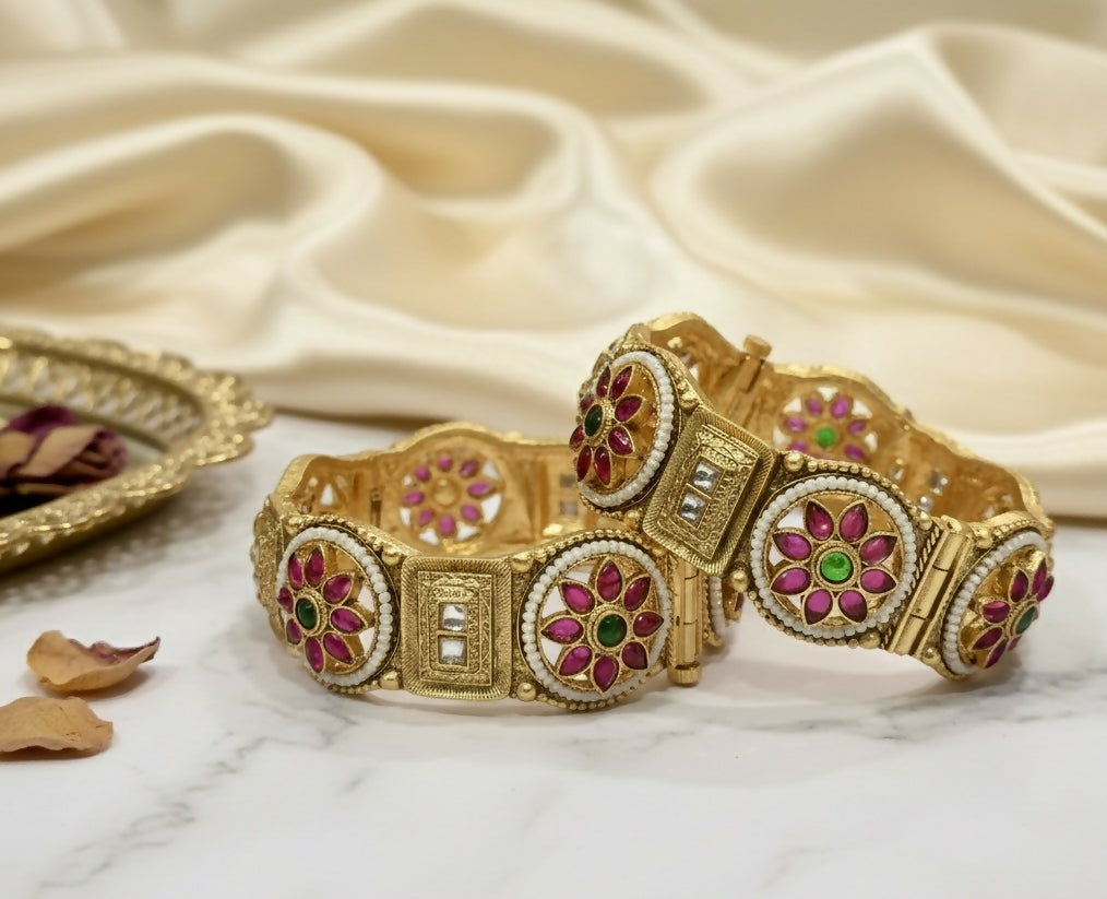 Gulmohar Meenakari Bangles