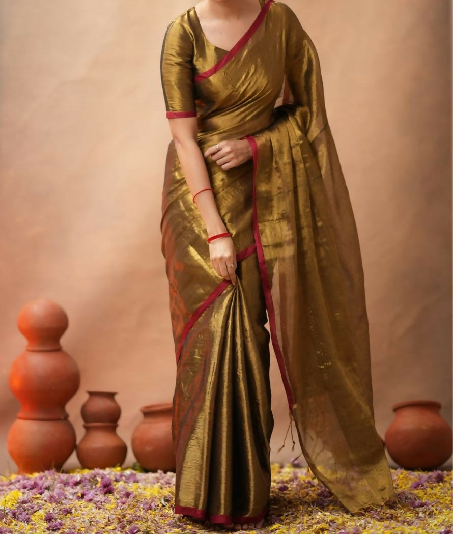 Raga Tissue Cotton Mul Saree