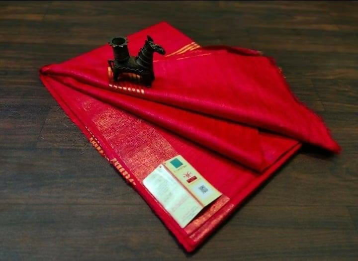 Red Ghicha Silk Saree