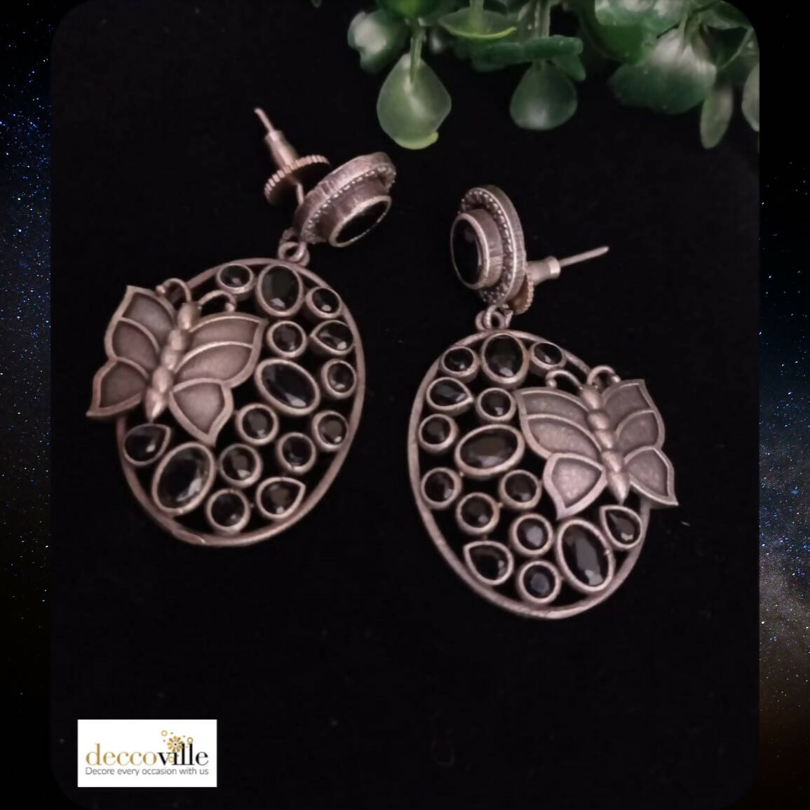 Butterfly Stone Hanging Earrings