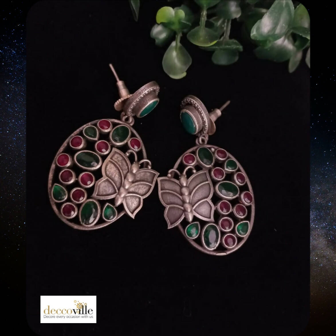Butterfly Stone Hanging Earrings