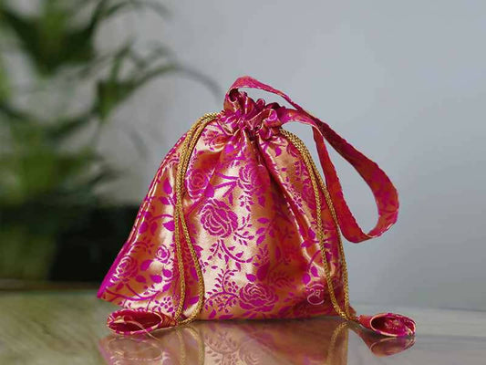 Paithani Batwa Pink with Golden colour