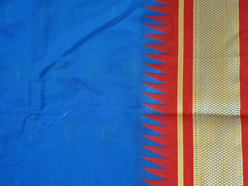 Dress Material Blue Colour With Red Border