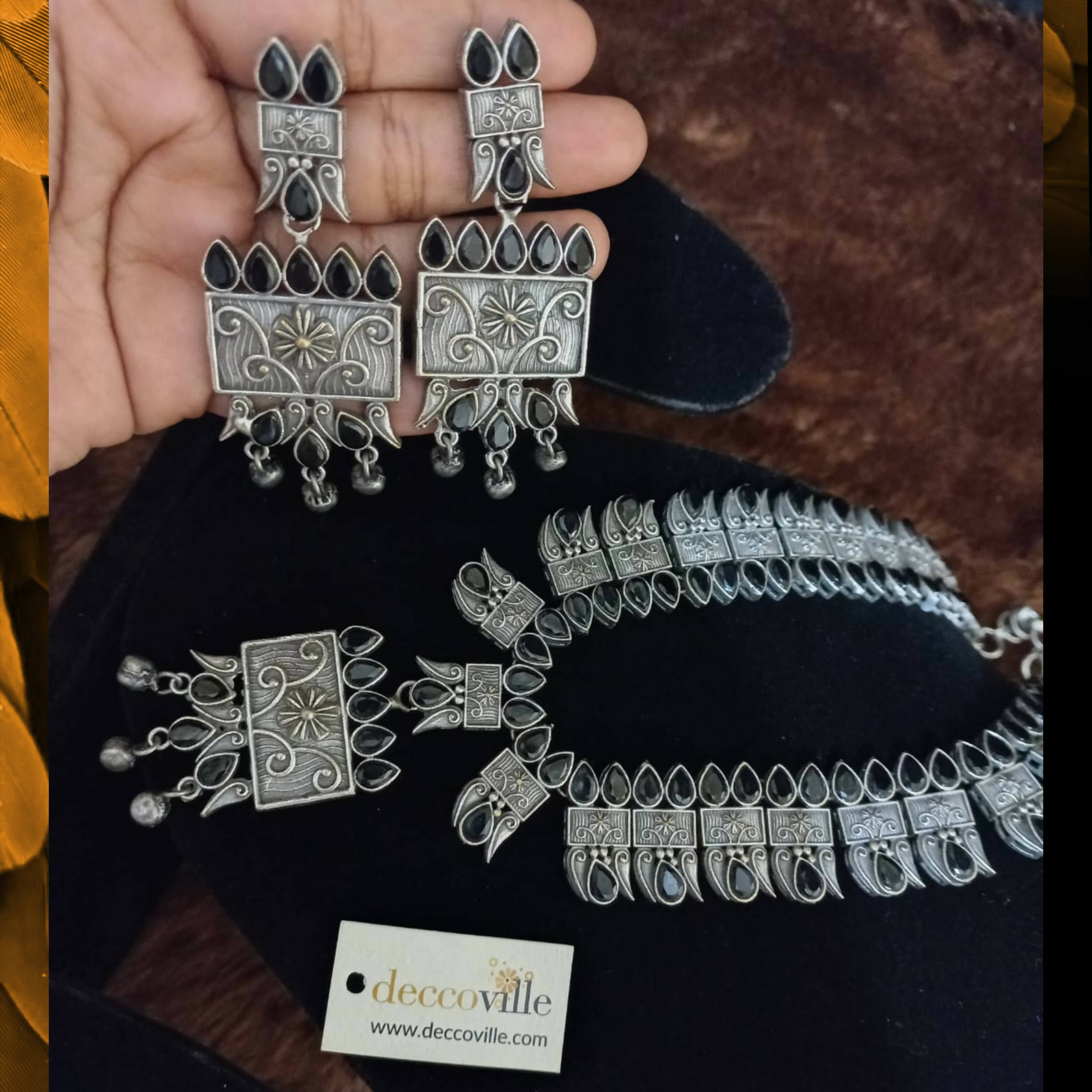 Antique Black Stone Necklace